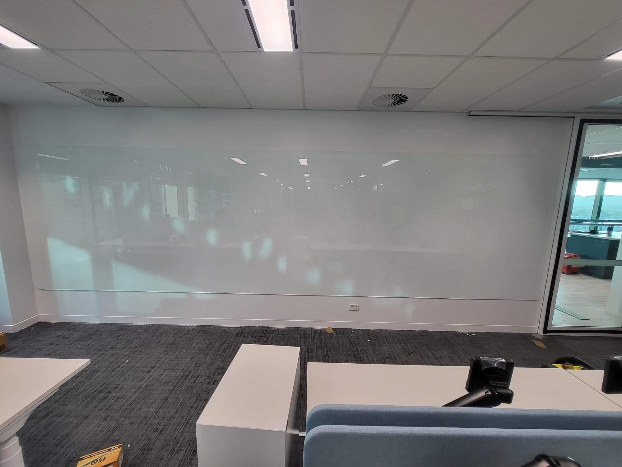 Magnetic White Glass Board Installation
