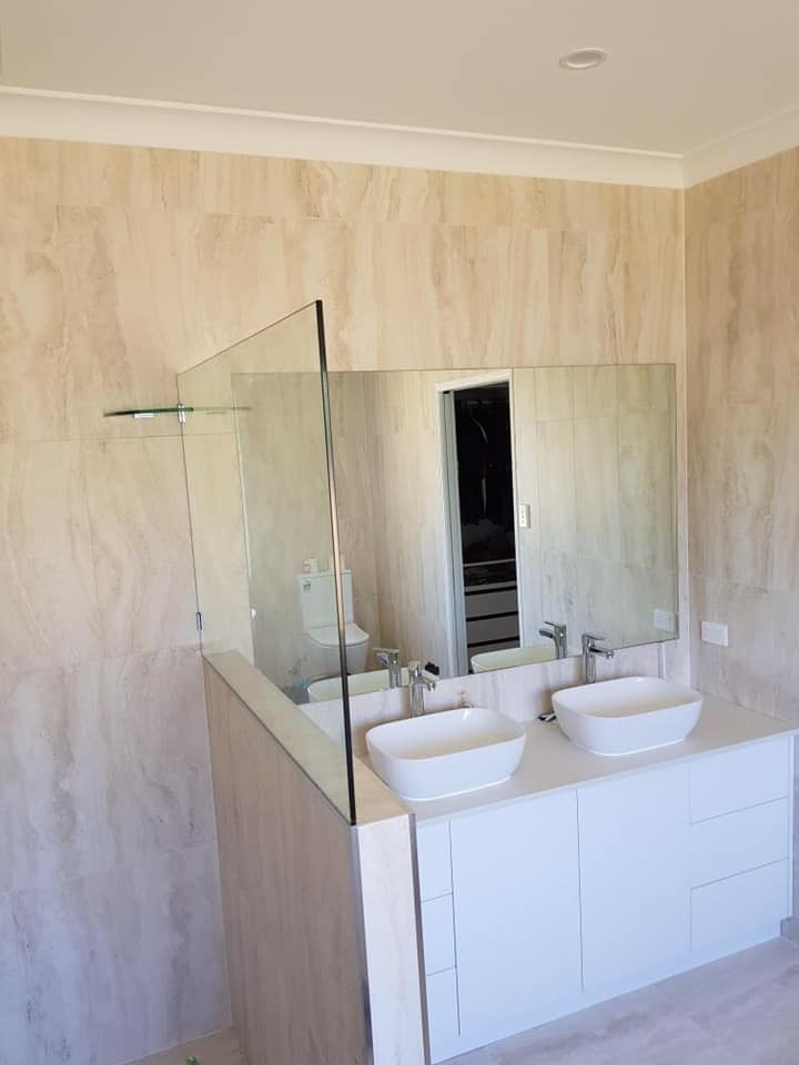 large above basin bathroom wall mirror installation